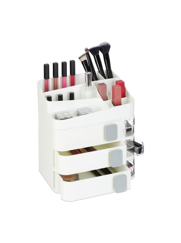 relaxdays Make Up Organizer in Weiß - (B)26 x (H)27,5 x (T)21 cm