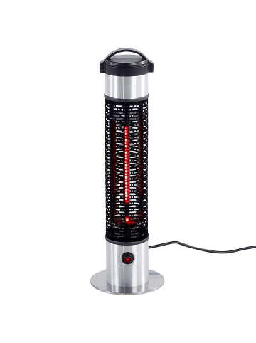 Beliani Terrassenstrahler VEZUVIO in Schwarz/Silber - (W) 19 x (H) 64 x (L) 19 cm