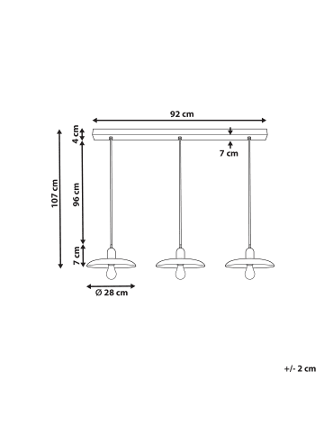 Beliani Pendelleuchten MANJEERA in Dunkler Holzfarbton - (W) 92 x (H) 107 x (L) 17 cm