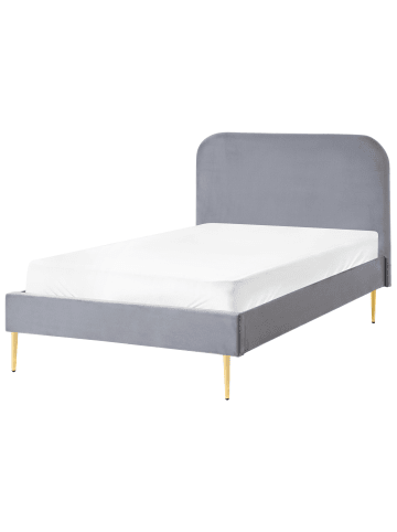 Beliani Doppelbett FLAYAT in Grau/Gold - (W) 133 x (H) 109 x (L) 215 cm