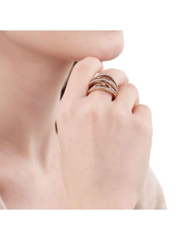 Tom Tailor Ring Edelstahl in roséfarben