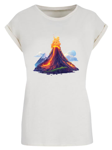 F4NT4STIC Extended Shoulder T-Shirt Vulkanausbruch in Whitesand