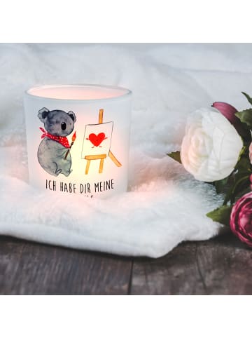 Mr. & Mrs. Panda Teelichthalter Glas Koala Künstler mit Spruch in Transparent