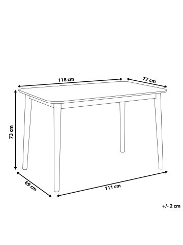 Beliani Esszimmertisch MODESTO in Grau/Braun - (W) 80 x (H) 73 x (L) 120 cm