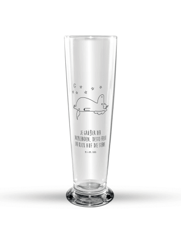 Mr. & Mrs. Panda Bierglas Einhorn Sternenhimmel mit Spruch in Transparent