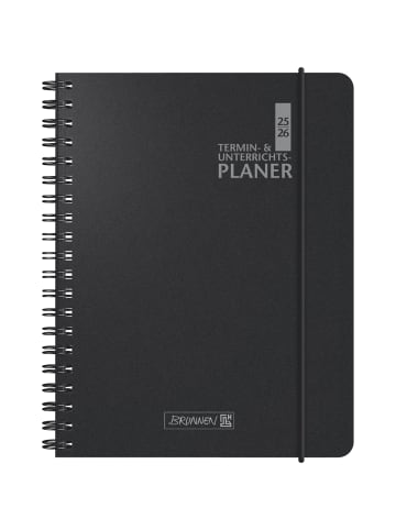 BRUNNEN Lehrerkalender 1 Woche/2 Seiten 2025/2026 ca. A5 17x24cm Baladek schwarz