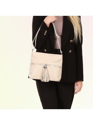 Toscanto Leder Umhängetasche Toscanto Tasche beige ca. 30cm