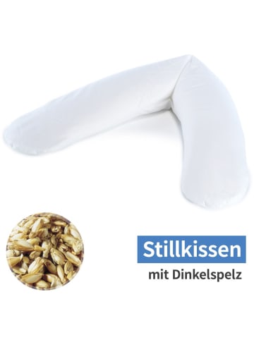 Theraline Stillkissen Das Original - Dinkelspelz-Füllung 190 in weiss
