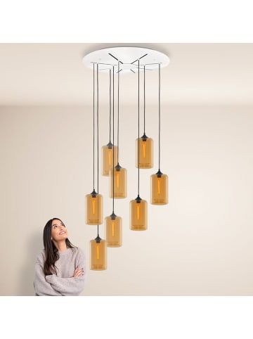 s.LUCE s.luce Cruet XL Pendelleuchte 8-flammig Glas Galerieleuchte in Amber
