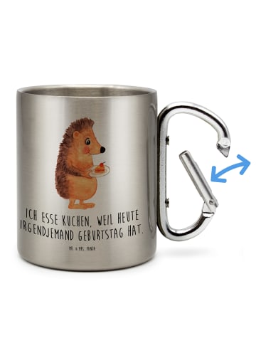 Mr. & Mrs. Panda Reisebecher Igel Kuchenstück mit Spruch in Silber