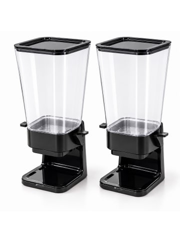 relaxdays 2 x Müslispender in Schwarz - 5,5 l