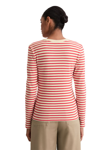 Marc O'Polo Gestreiftes Longsleeve regular in Medium Red