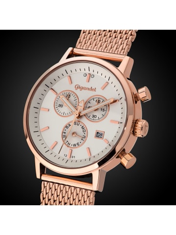 Gigandet Quarzuhr Chronograph "CLASSICO" in Rosegold/Silber