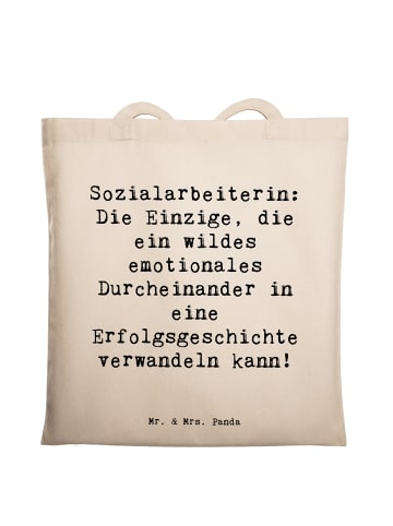 Mr. & Mrs. Panda Tragetasche Spruch Sozialarbeiterin Erfolg mit ... in Creme