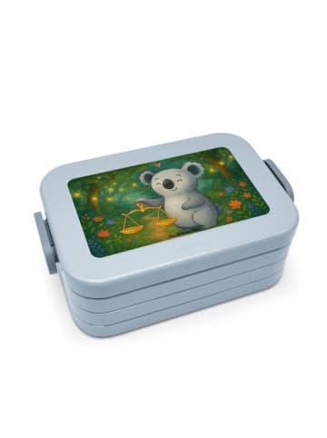 Mr. & Mrs. Panda Bento Box Waage Astrologie Design ohne Spruch in Blau Pastell