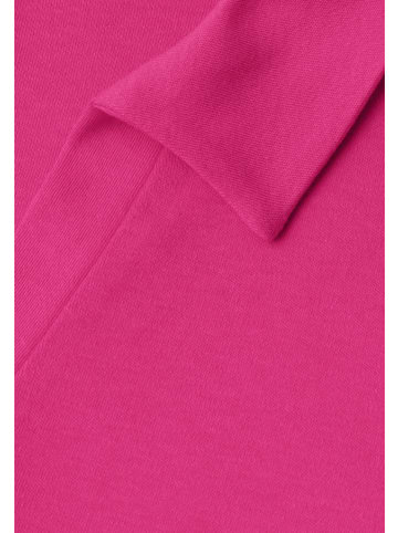 Street One Dropped Shoulder Poloshirt mit Elastikbund in Rosa