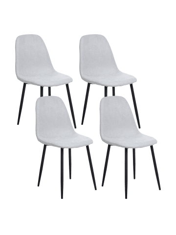 Beliani 4er-Set Esszimmerstuhl CRANDALL in Grau/Schwarz