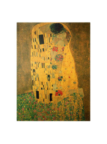 WALLART Leinwandbild Gold - Gustav Klimt - Der Kuß in Gold