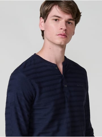 KOROSHI Langarm-t-shirt in blau