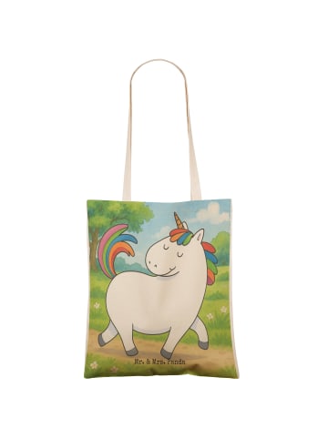 Mr. & Mrs. Panda Einkaufstasche Einhorn Stolzieren Design ohne S... in Weiß