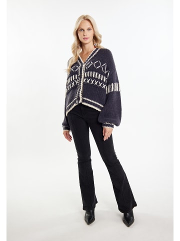 IZIA Damen Cardigan in Anthrazit Creme