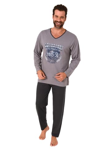 NORMANN Pyjama langarm Schlafanzug - 70366 in grau