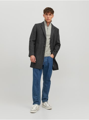 Jack & Jones Kurzer Woll Mantel Elegante Coat Übergangjacke JJEMOULDER in Dunkelgrau