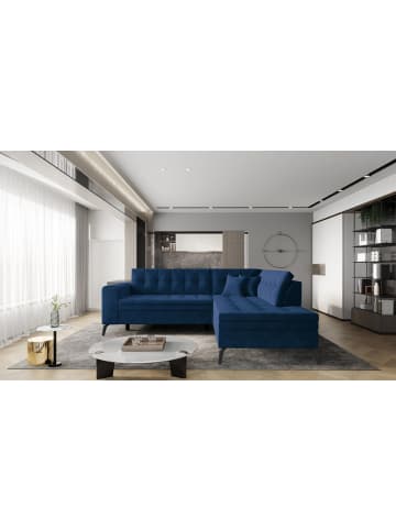 MF Design Lenny Recamiere Rechts in Marineblau -  (L) 210 x (B) 260 x (H) 93 cm
