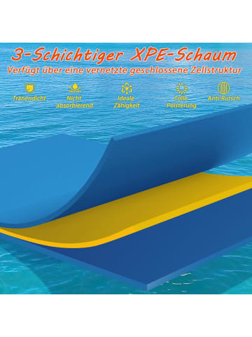 COSTWAY Schwimmmatte 355 x 183 cm bis 400 kg belastbar in Blau