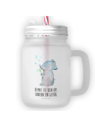 Mr. & Mrs. Panda Eiskaffee-Glas Elefant Seifenblasen mit Spruch in Transparent
