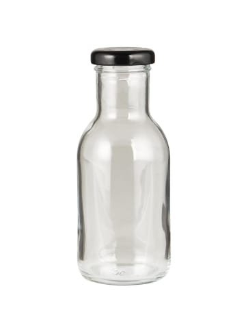 IB Laursen Glas-Flasche mit schwarzem Schraubdeckel in klar