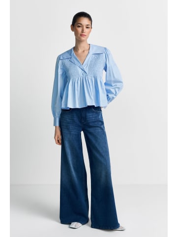 Rich & Royal Bluse mit Peplum in Skyway Blue