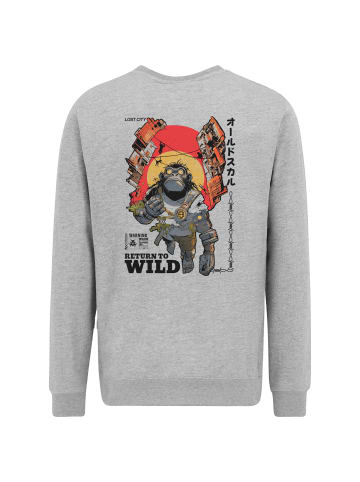 OLDSKULL Sweatshirt Wrldvibe Return to Wild Graphic in Heather Grey
