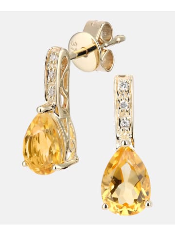 Diamant L'éternel Ohrhänger aus 375 Gelbgold mit Diamant mit Citrin