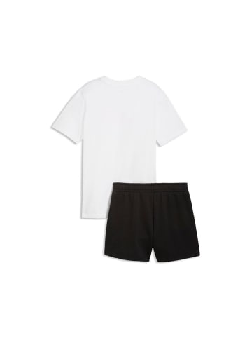 Puma Kinder Trainingsanzug "Ess NO.1 Logo Tee And Shorts Set G" in Weiß