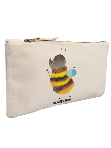 Mr. & Mrs. Panda Schminktasche Hummel flauschig ohne Spruch in Weiß