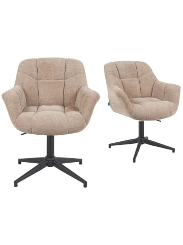 DUBI Möbel 2er-Set: Bürostuhl Mika-Nala in Beige - (B)65 x (H)78 x  (T)66 cm
