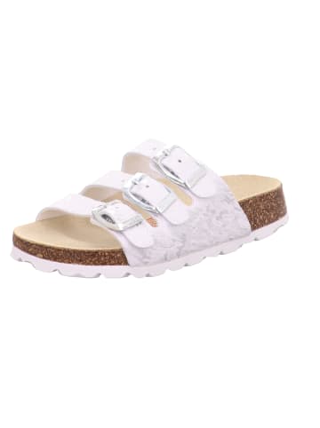 superfit Tieffußbett Pantolette FUSSBETTPANTOFFEL in Weiß/Silber