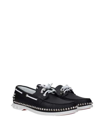 Schwarz Leder Slip-On Loafer