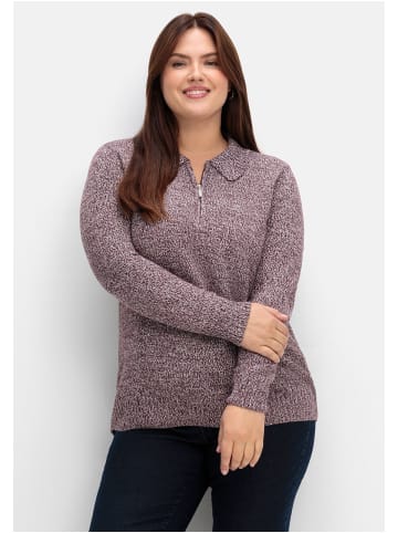 sheego Pullover in bordeaux meliert