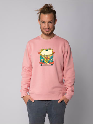 wat? Apparel Sweatshirt Hippies Bus in Canyon Pink