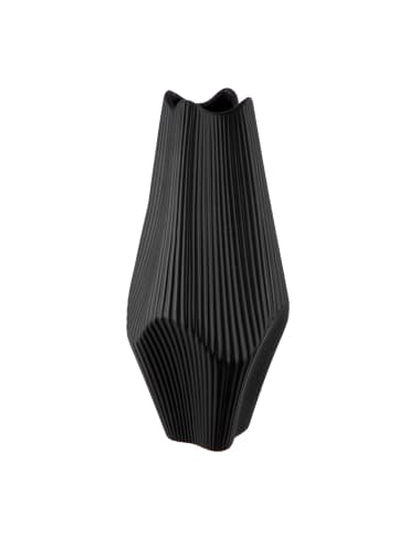 GILDE Vase "Lamellen" in Schwarz - (H) 30cm