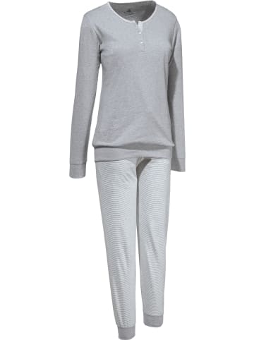 Erwin Müller Single-Jersey Schlafanzug in hellgrau meliert