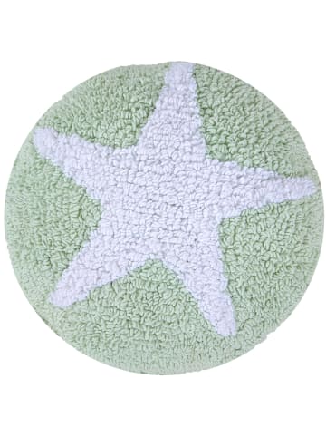 Happy Decor Kids Kissen "Round Star" in Grün - 30x30  cm