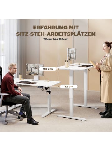 Vinsetto Schreibtisch-140L x 70B x 72-116H cm-Weiß