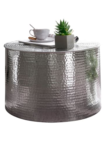 KADIMA DESIGN Couchtisch 61 x 40,5 x 61 cm Aluminium Beistelltisch in Silbern