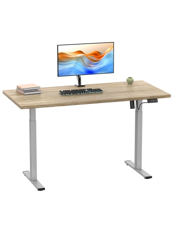 ebuy24 Schreibtisch LonaE 110x80x71-120cm Eiche 110 x 80 cm