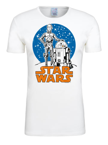 Logoshirt Printshirt C-3PO & R2-D2 in altweiss