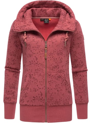 ragwear Sweatjacke Neska Zip Flowers in Raspberry23