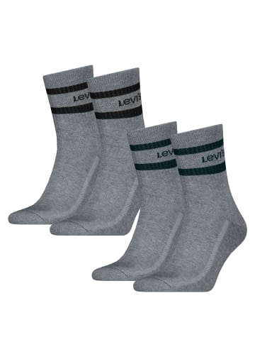 Levis 2 Paar Uni Short Cut Sport Stripe Socken in Grau